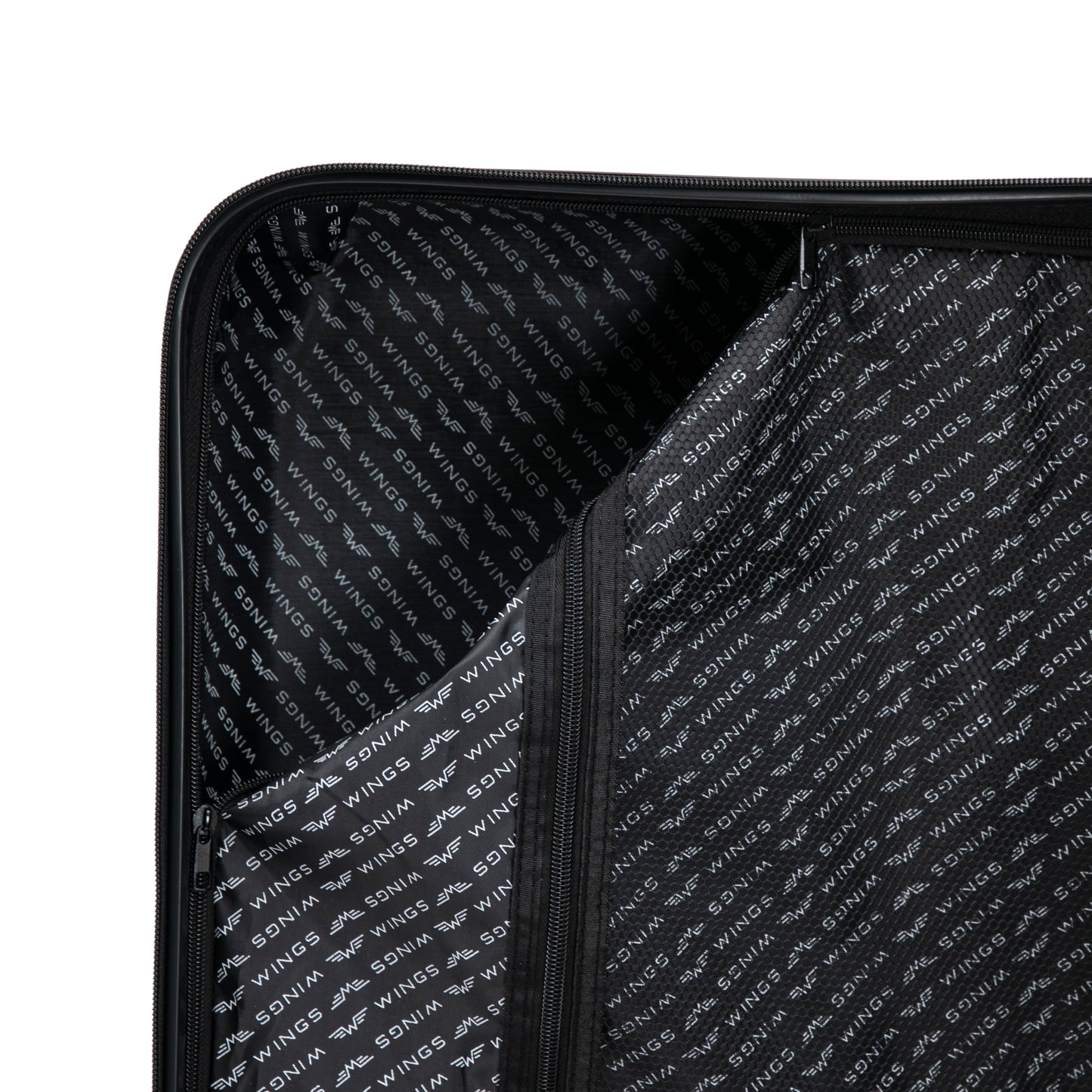 WINGS Merlin-kofferset, 3 stuks, van 100% polycarbonaat, ZWART