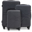 WINGS Merlin 3-Piece 100% Polycarbonate Luggage Set BLACK