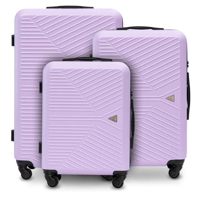 WINGS Merlin kofferset 3 stuks van 100% polycarbonaat WIT-PAARS
