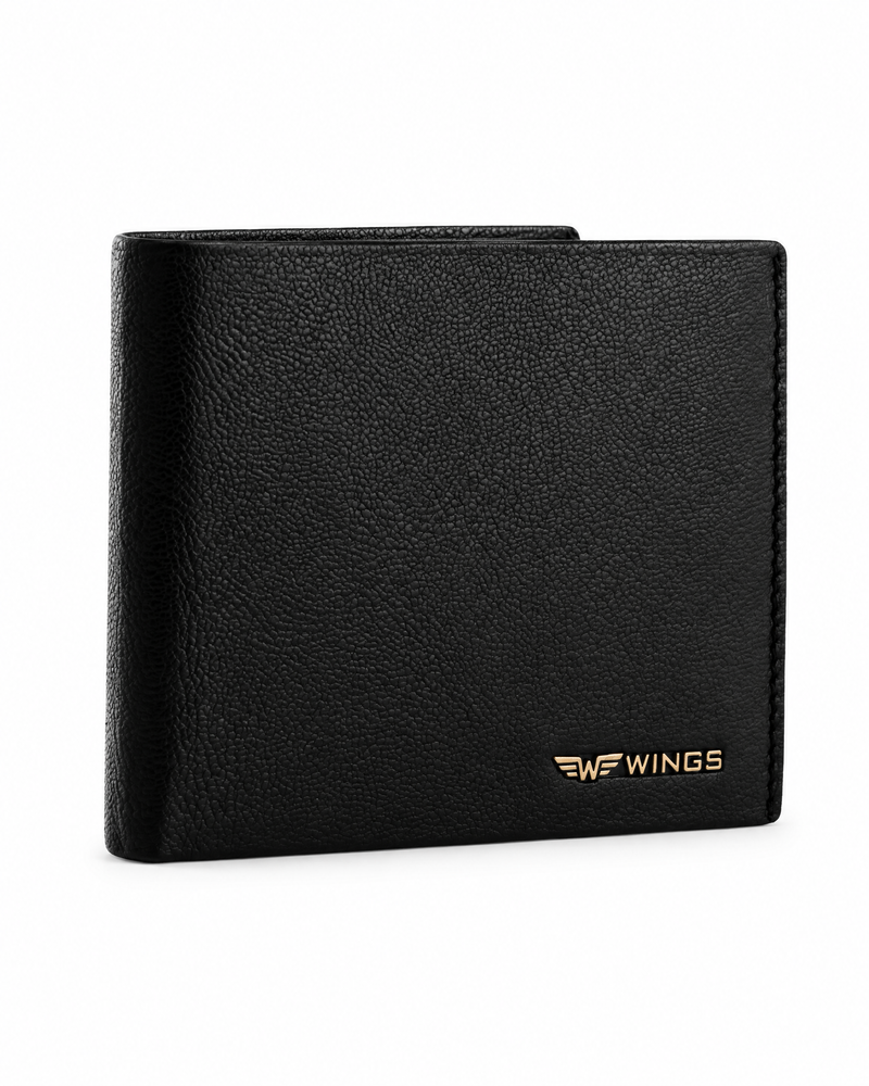 Pánska čierna peňaženka WINGS z prírodnej kozej kože