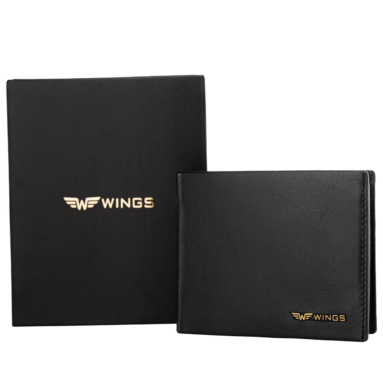 Pánská černá peněženka WINGS z přírodní kozí kůže