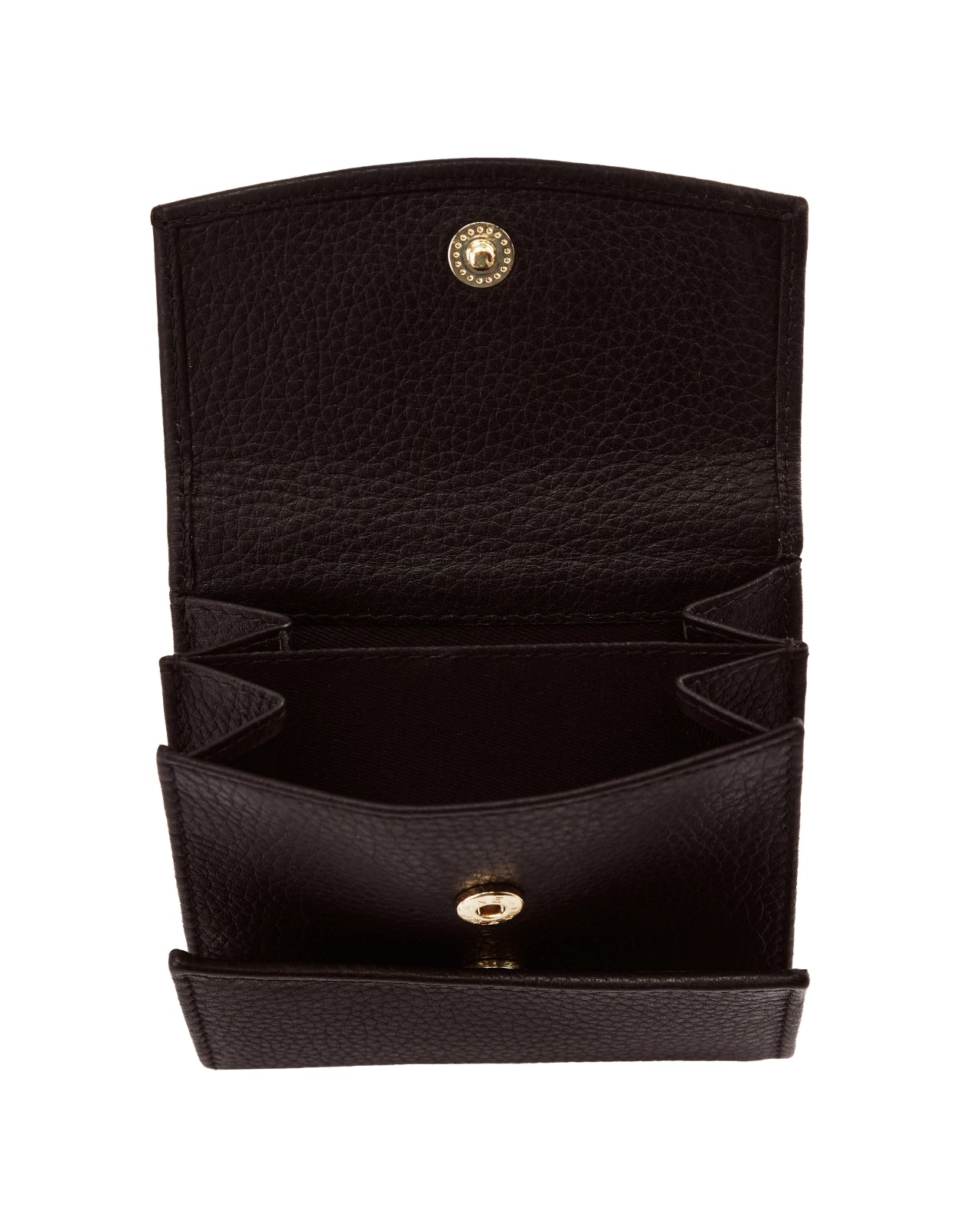 Kompaktowy portfel damski skórzany z ochroną RFID WINGS BLACK LEATHER COLLECTION