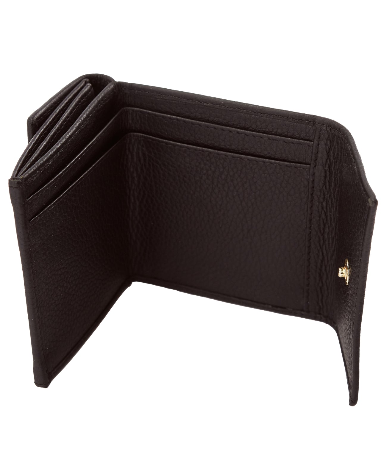 Kompaktowy portfel damski skórzany z ochroną RFID WINGS BLACK LEATHER COLLECTION