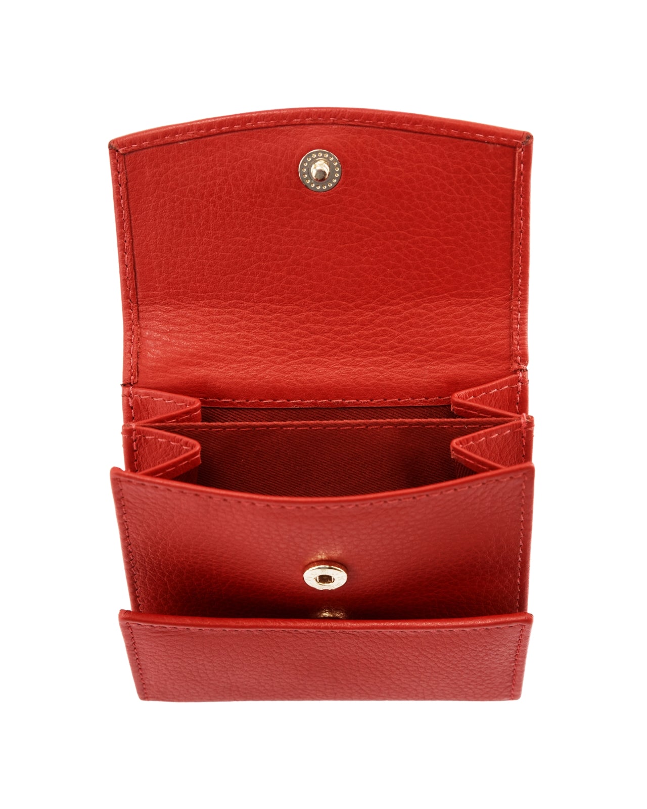 Kompaktowy portfel damski skórzany z ochroną RFID WINGS RED LEATHER COLLECTION