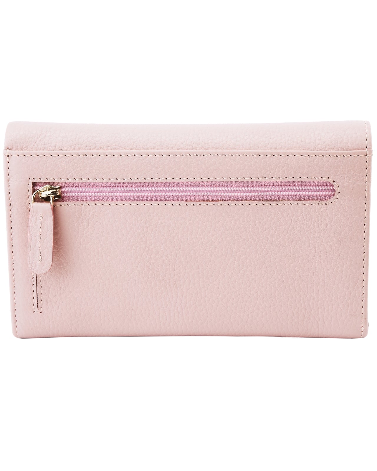 Pojemny portfel damski WINGS skórzany z ochroną RFID PINK LEATHER COLLECTION