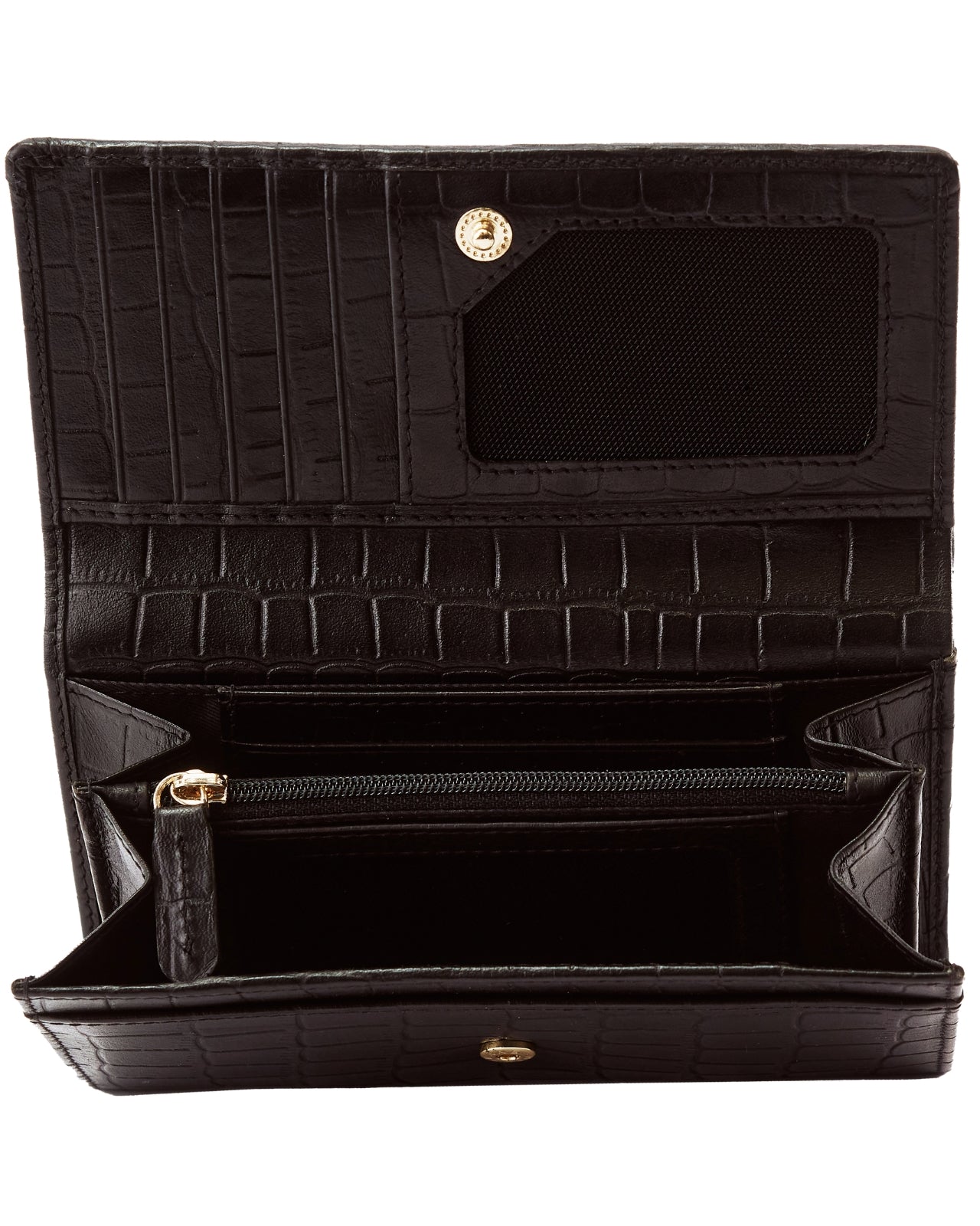 Pojemny portfel damski WINGS skórzany z ochroną RFID COCO BLACK LEATHER COLLECTION