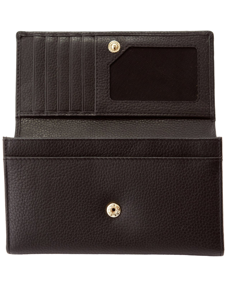 Spacious Women's Leather Wallet with RFID Protection WINGS BLACK