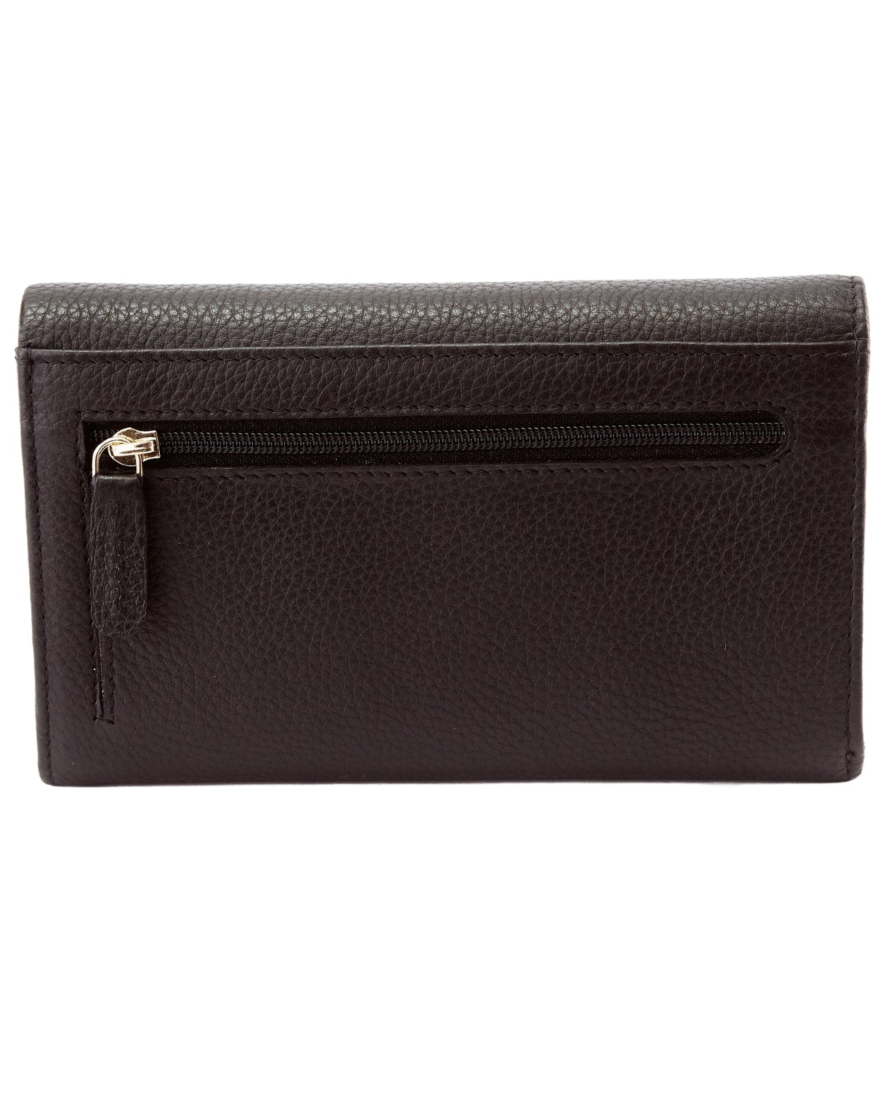 Pojemny portfel damski WINGS skórzany z ochroną RFID BLACK LEATHER COLLECTION