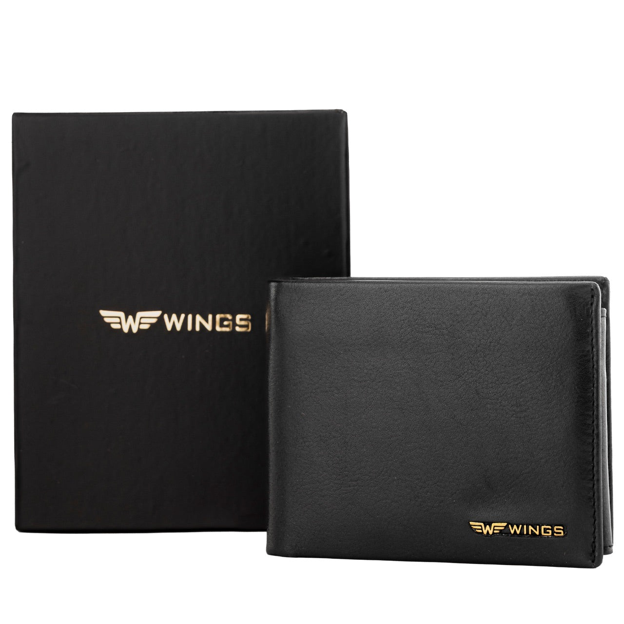 Pánská peněženka WINGS z přírodní hovězí kůže Black
