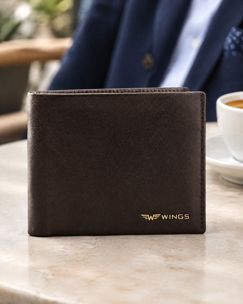 Pánska peňaženka WINGS z prírodnej hovädzej kože Brown