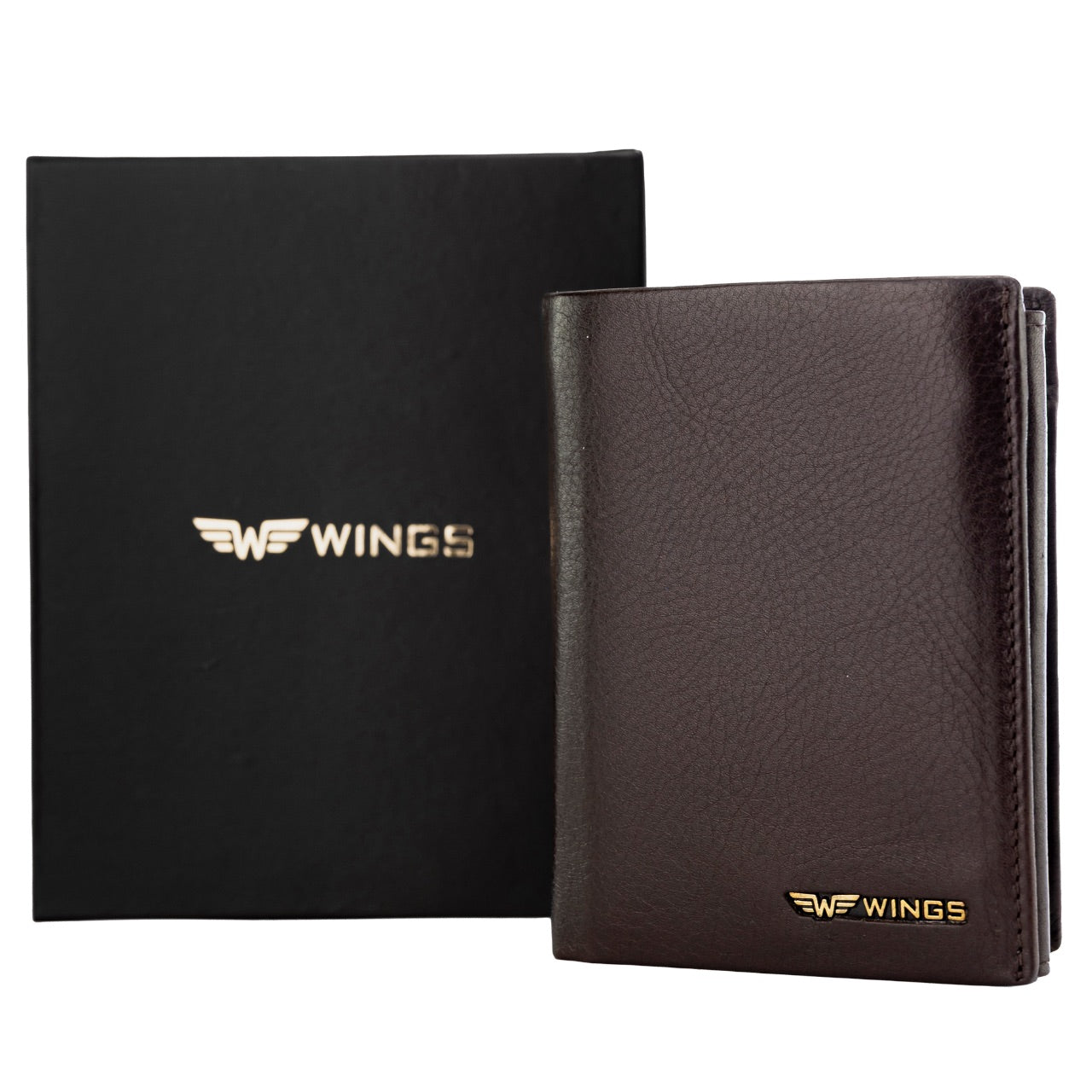 WINGS Pánská peněženka z hovězí kůže Brown