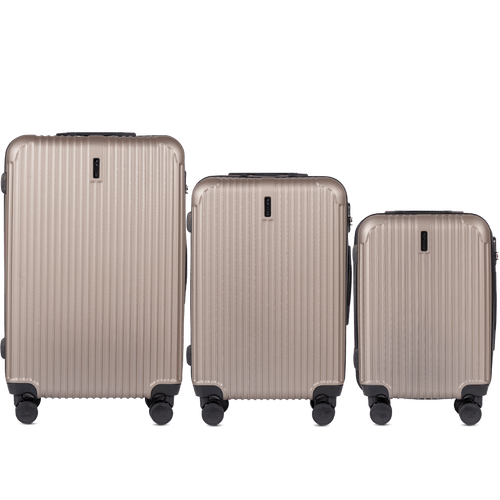 SET OF 3 SUITCASES WINGS EGRET CHAMPAGNE
