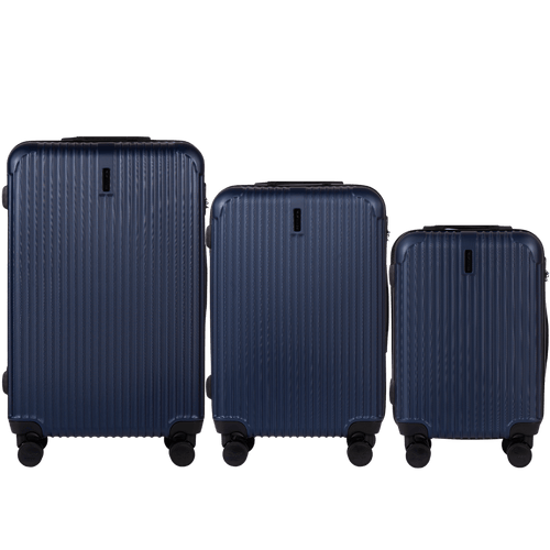 SET OF 3 SUITCASES WINGS EGRET DARK BLUE