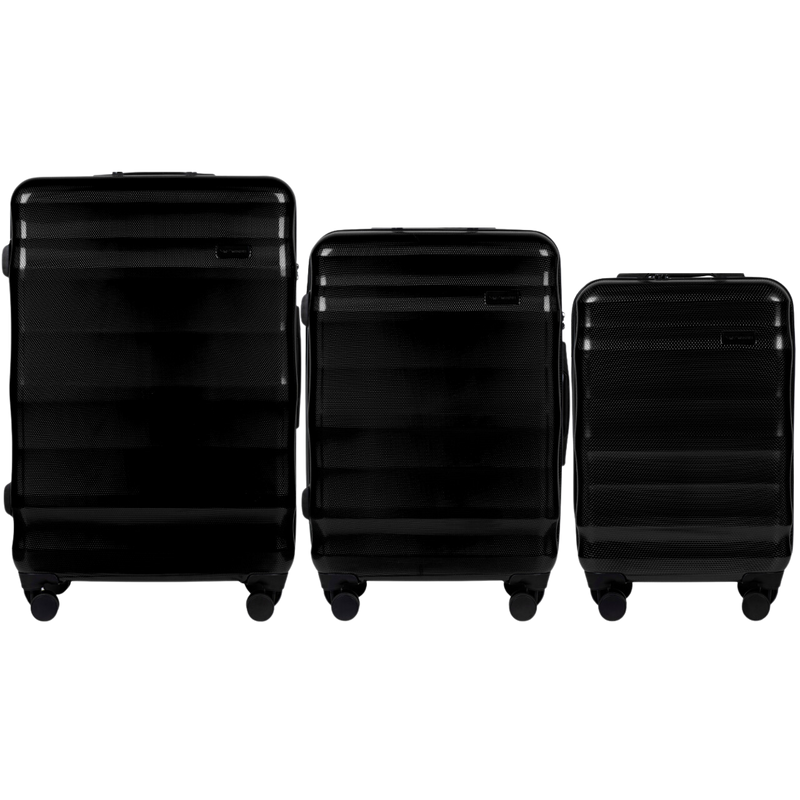 Set of 3 WINGS Suitcases VULTURE BLACK