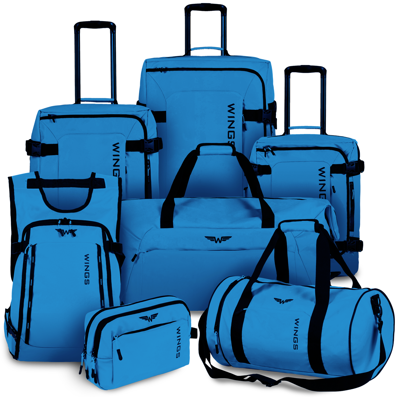 WINGS Set de trolere moi 7 în 1 ROOK albastru