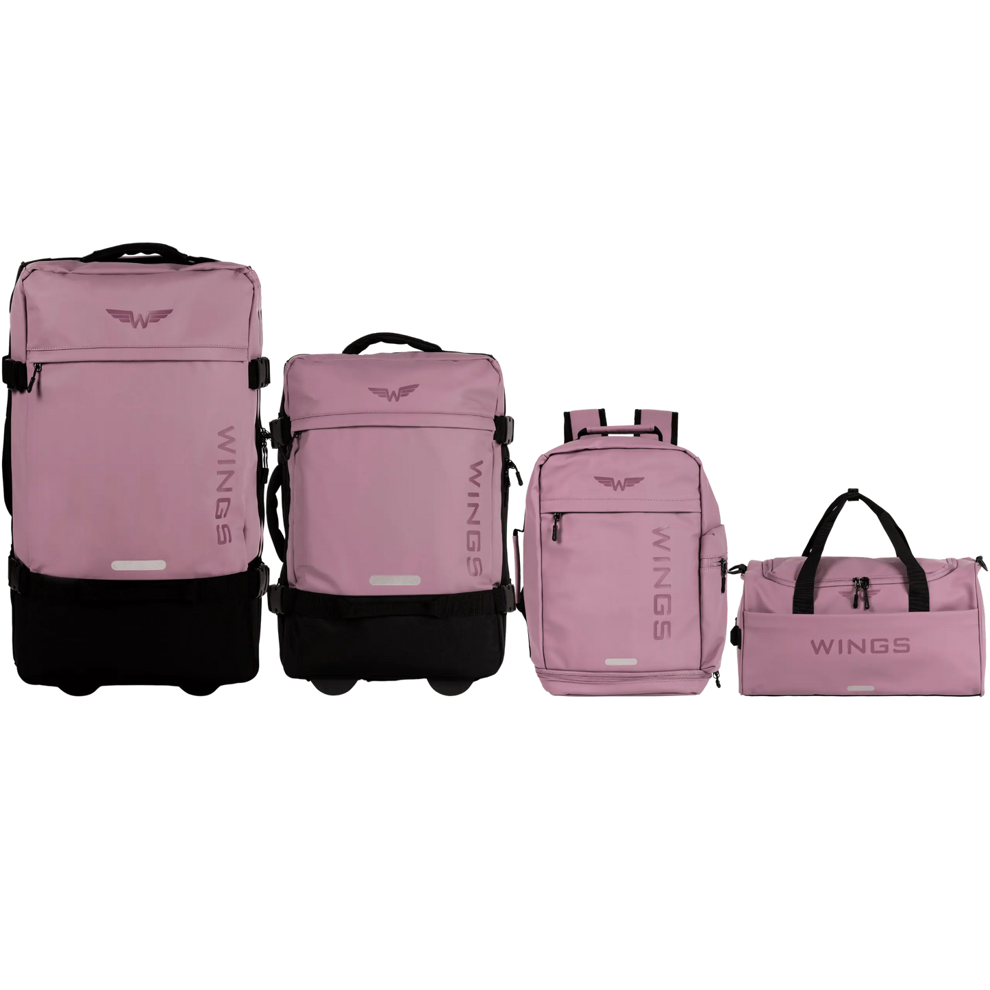 WINGS Komplet walizek miękkich 4w1 STORK Light Purple STORK COLLECTION