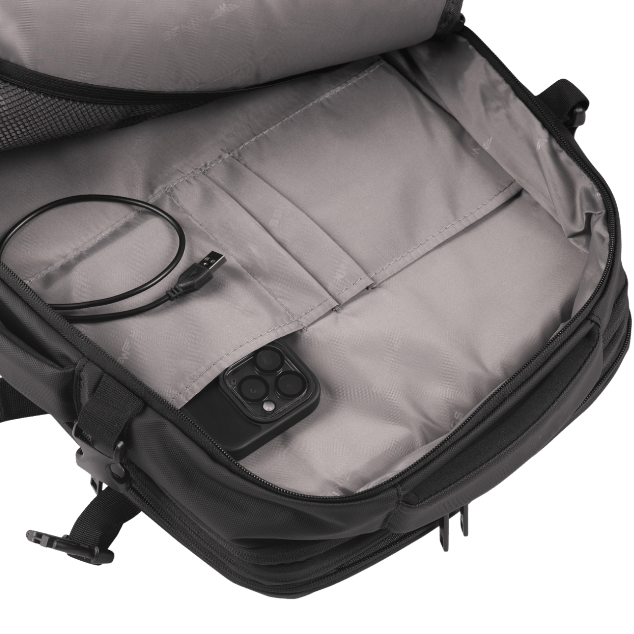 Wielofunkcyjny plecak  z poszerzeniem VIREO 002 - BLACK VIREO COLLECTION
