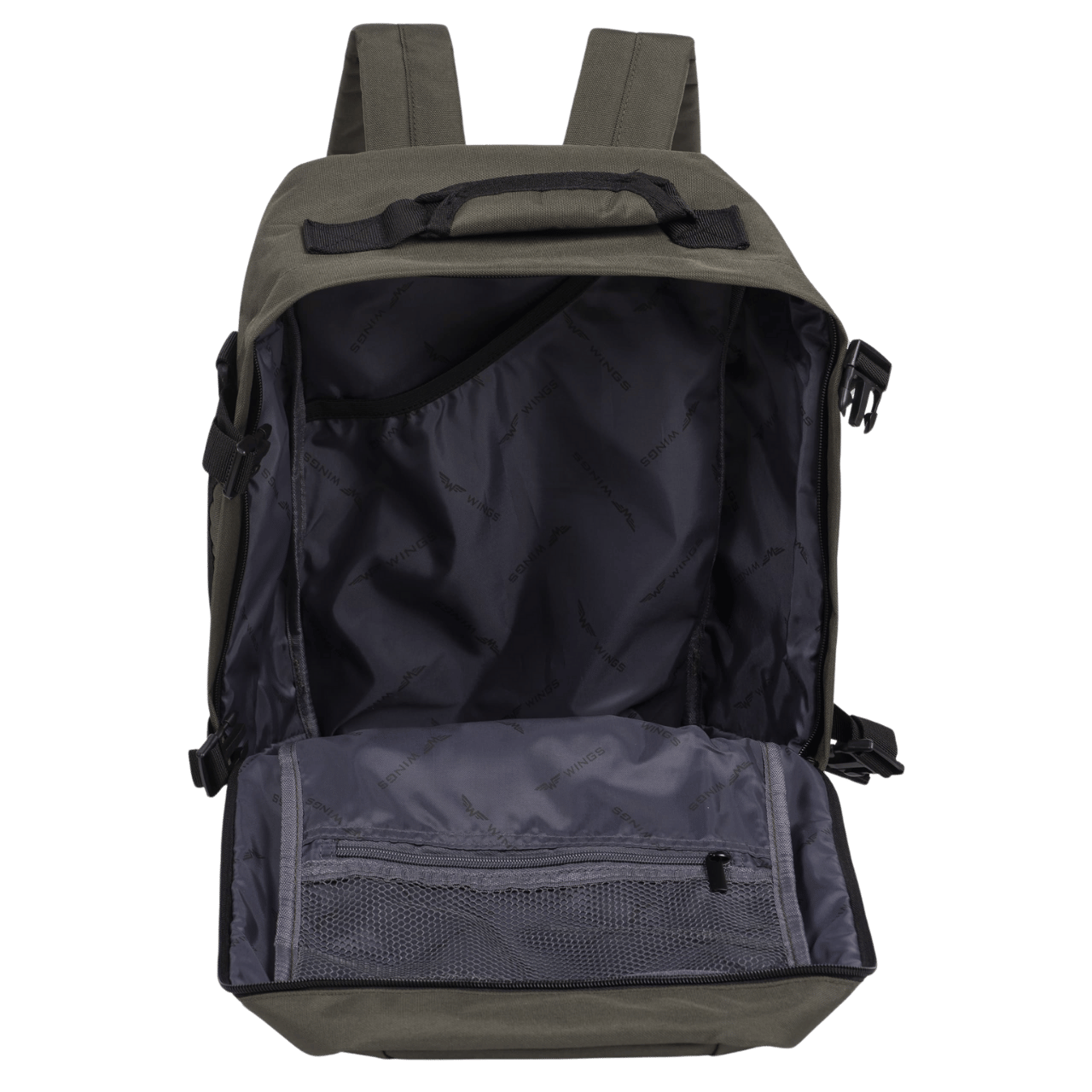 WINGS Set da viaggio 2 in 1 zaino + valigia S 20" PARTRIGE verde scuro