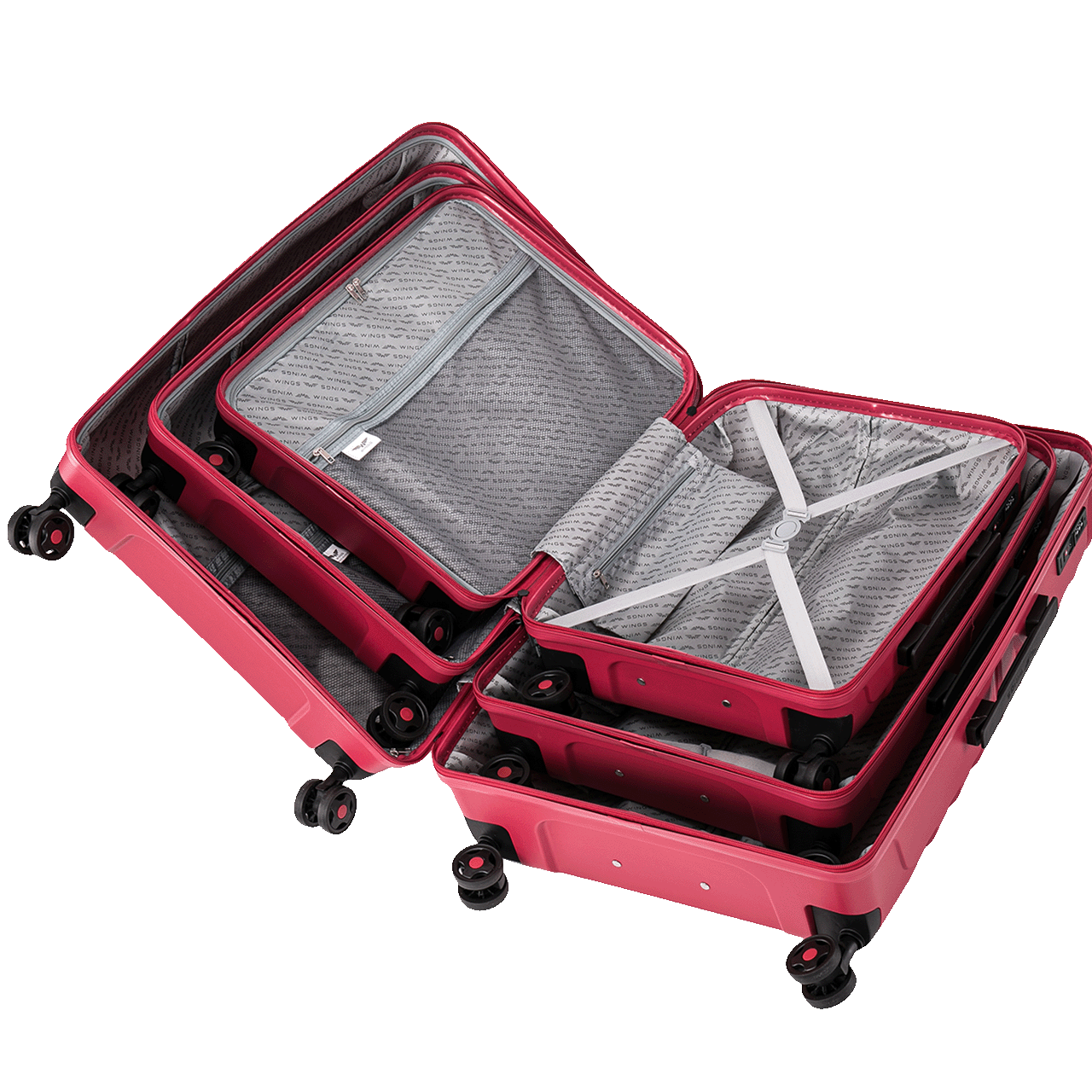 Cabinekoffer Wings PHOENIX polypropyleen 20" ZWART