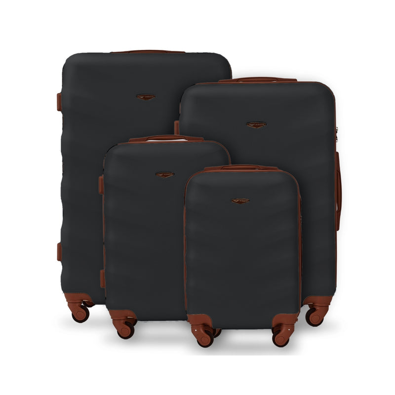 Set of 4 WINGS Albatross Suitcases BLACK