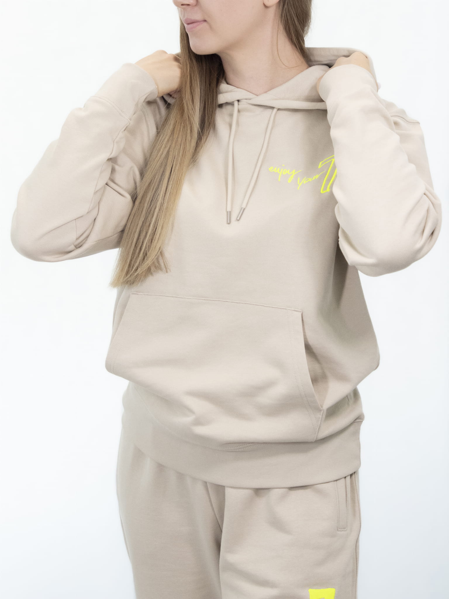 Beige Oversize-Sweatshirt mit Wings x Paprocki & Brzozowski Stickerei Unisex