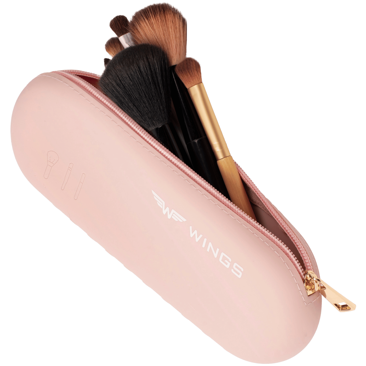Silikonowe etui podróżne na pędzle BEIGE TRAVEL MUST HAVE