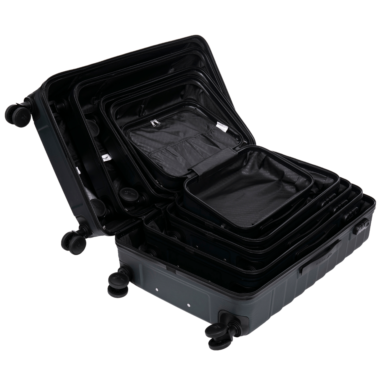 Súprava 5 kufrov Wings PEAFOWL tmavozelená