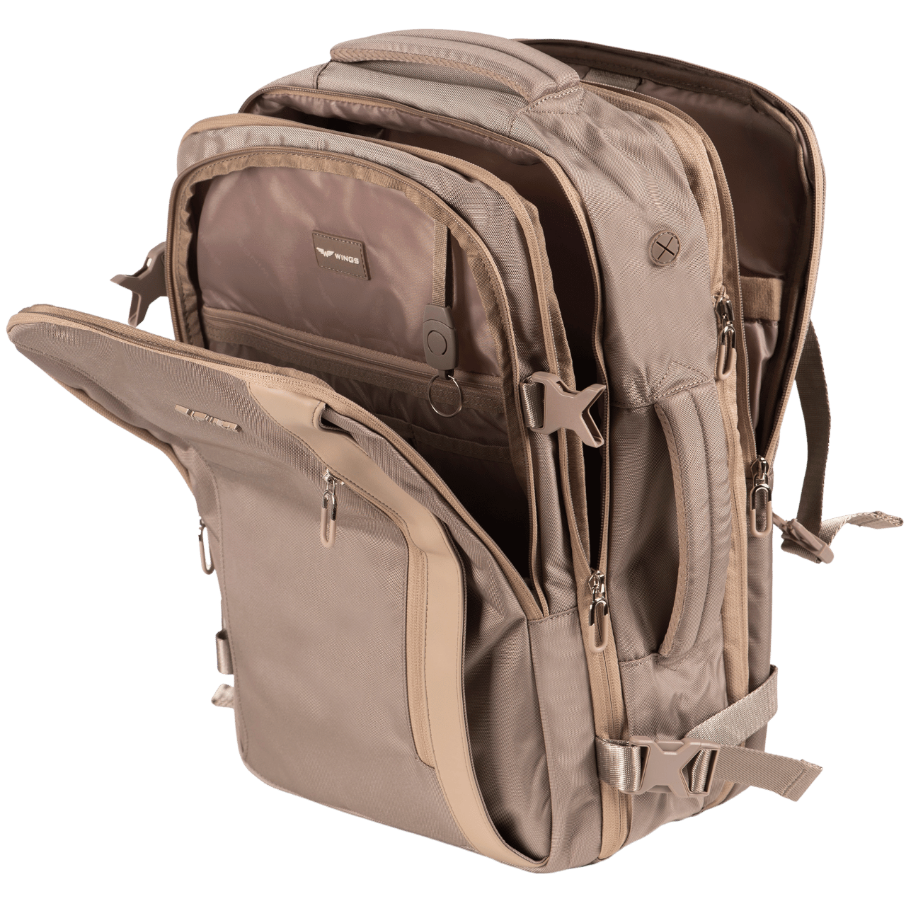 Rucsac multifuncțional feminin SKYLARK WINGS extensibil bej