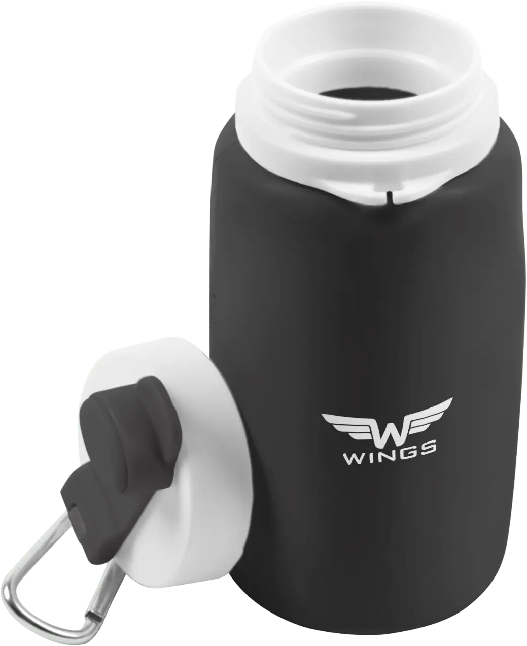 WINGS Butelka podróżna BIDON 550ml BLACK TRAVEL MUST HAVE