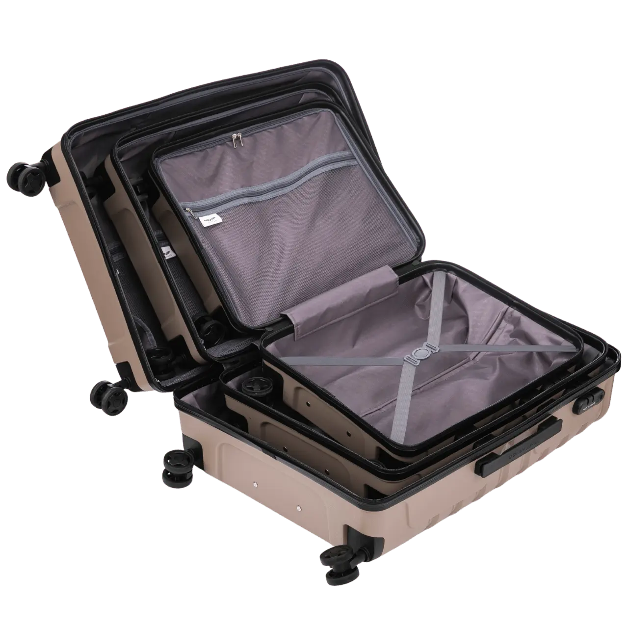 Zestaw 3 walizek Wings PHOENIX 2.0 polipropylen CHAMPAGNE PHOENIX COLLECTION