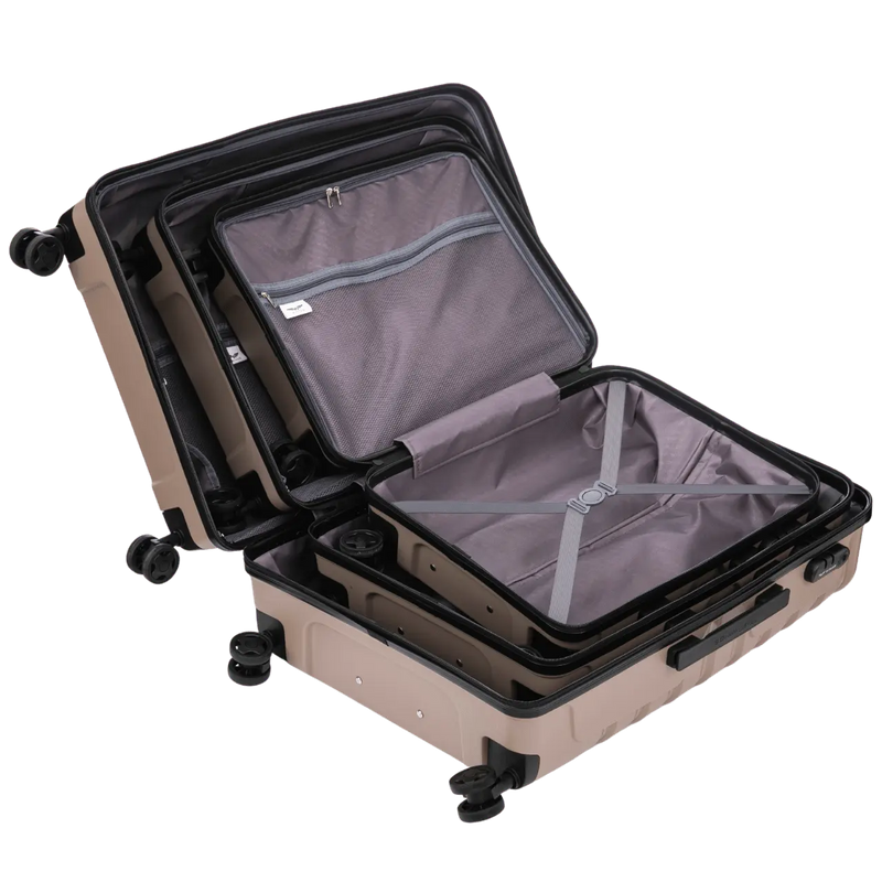 Set of 3 Wings PHOENIX 2.0 polypropylene suitcases CHAMPAGNE