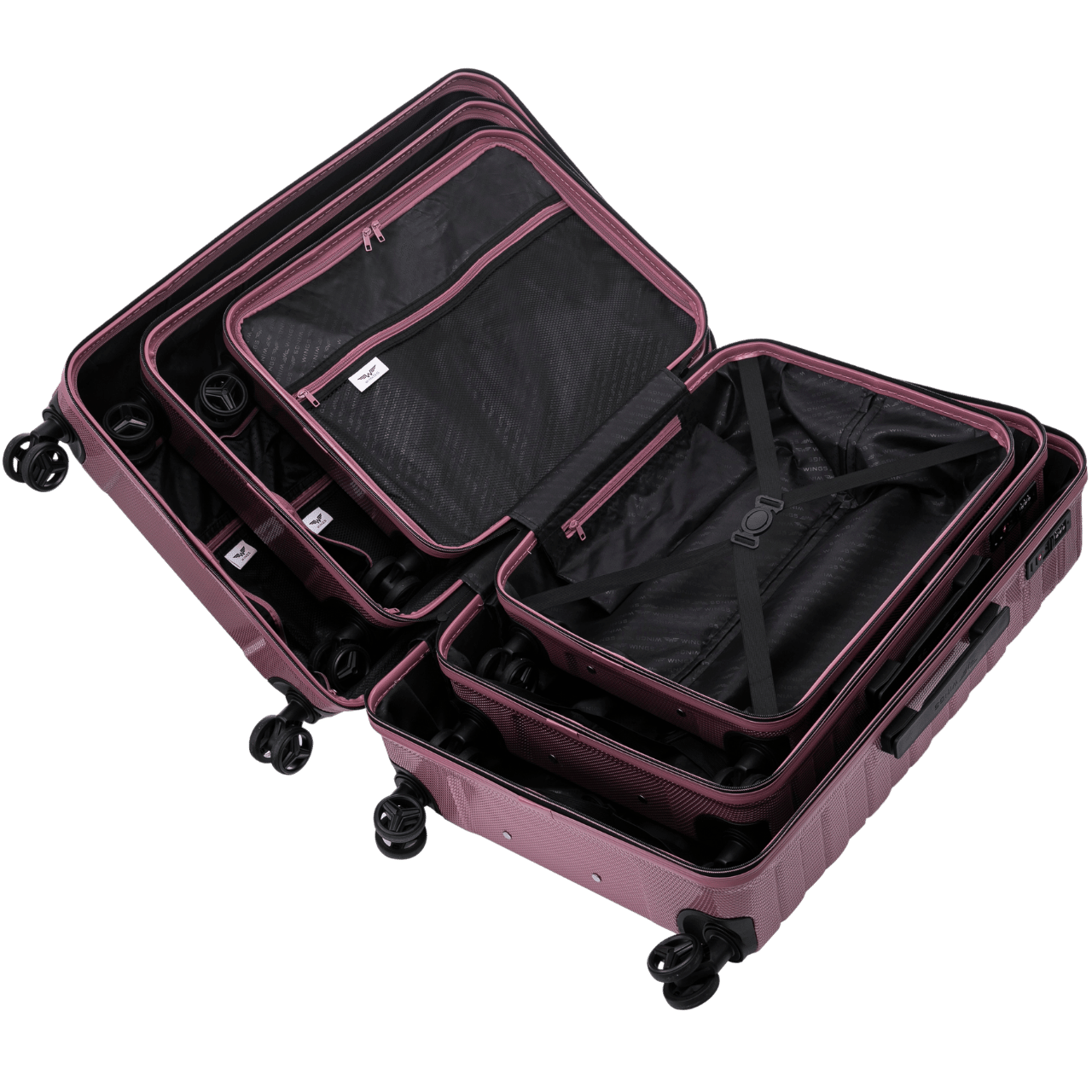 Set di 3 valigie Wings CRAKE POLICARBONATO 100% CHAMPAGNE