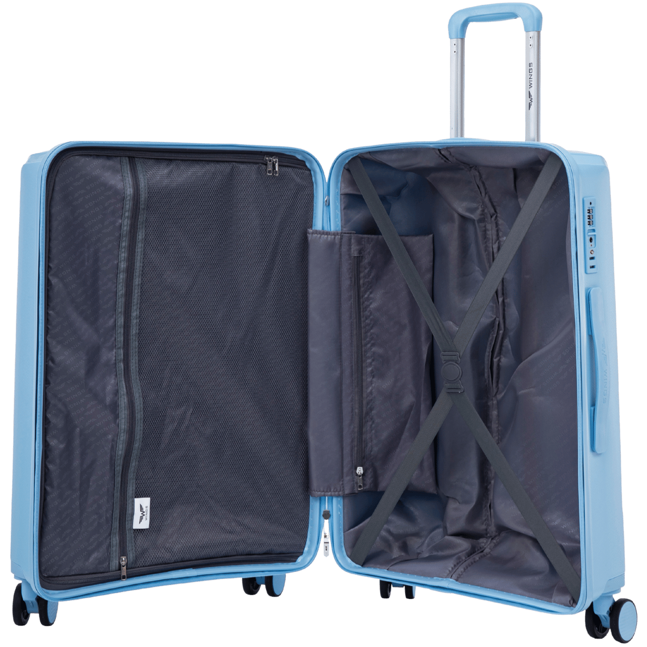 Cabin suitcase Wings COCKATIEL polipropylene 20" LIGHT BLUE