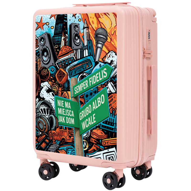 Kabinový kufr Wings ABS+ 20" Přizpůsobený Tuse Pih JEMNĚ RŮŽOVÝ