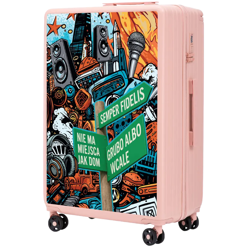 Suuri matkalaukku Wings ABS+ 28" Customized Tuse Pih SOFT PINK