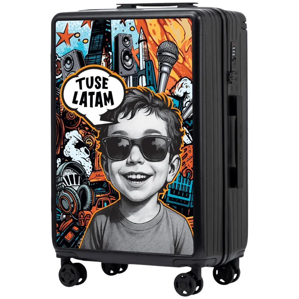 Walizka średnia Wings x TUSE Customized 24" BOY BLACK customized