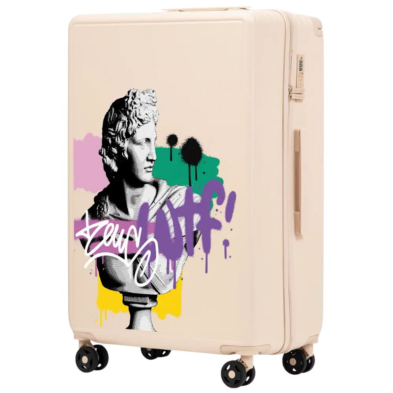 Large Wings ABS+ Suitcase 28" Customized DIRTY WHITE ZEUS