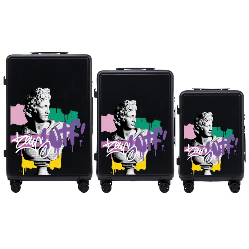 Set 3 valize Wings ABS+ personalizate NEGRU ZEUS