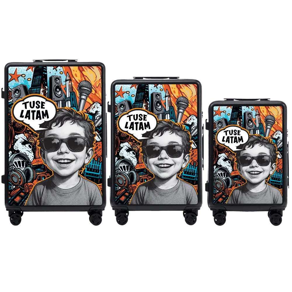 Komplet 3 WALIZEK Wings x TUSE Customized BOY BLACK customized