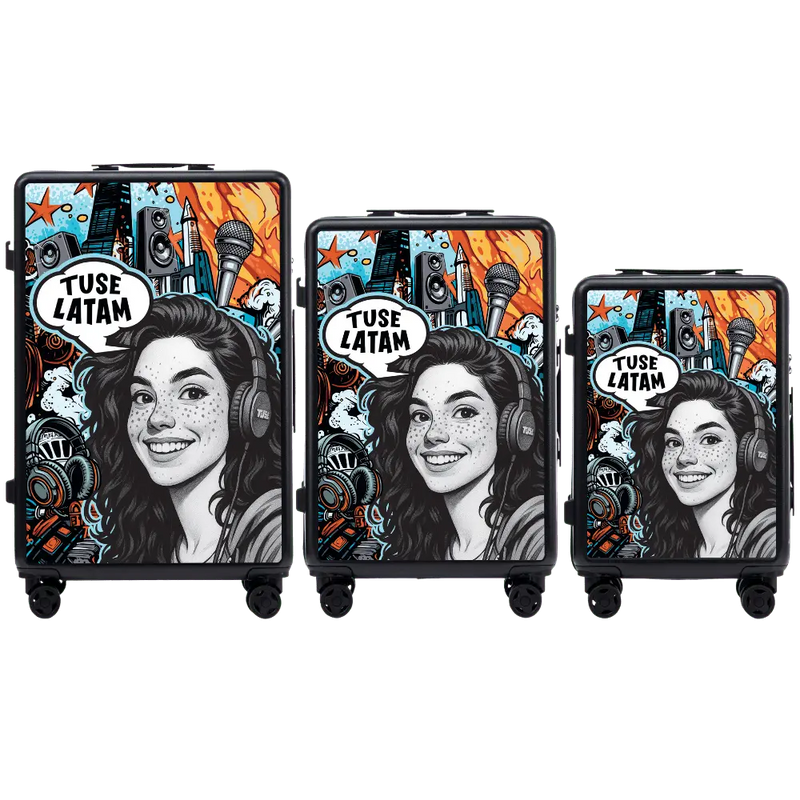 Set 3 valize Wings x TUSE personalizate FETIȚĂ NEGRU