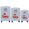 Juego de 3 MALETAS Wings ABS+ Personalizadas AZUL PASTEL MON CHERI