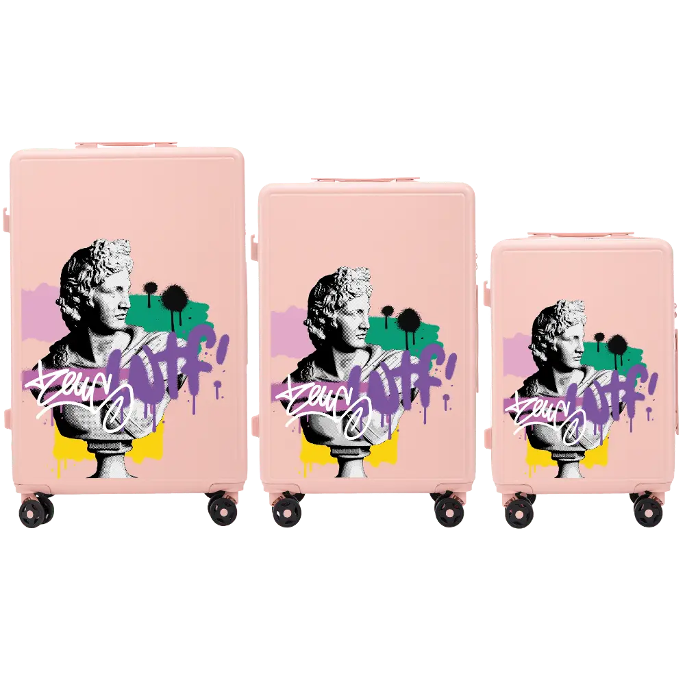 Komplet 3 WALIZEK Wings ABS+ Customized SOFT PINK ZEUS customized