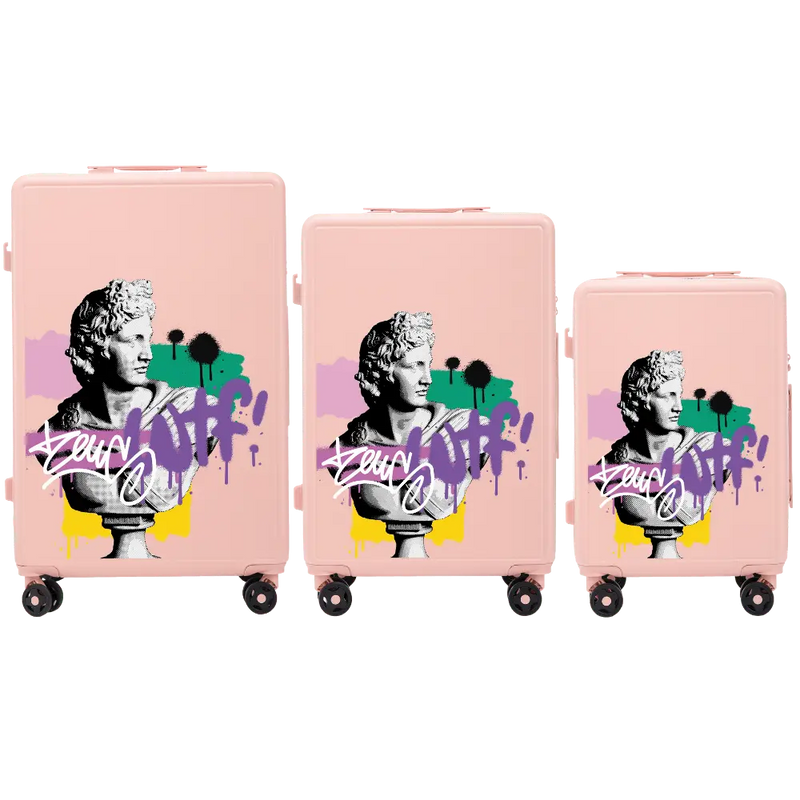Set 3 valize Wings ABS+ personalizate SOFT PINK ZEUS