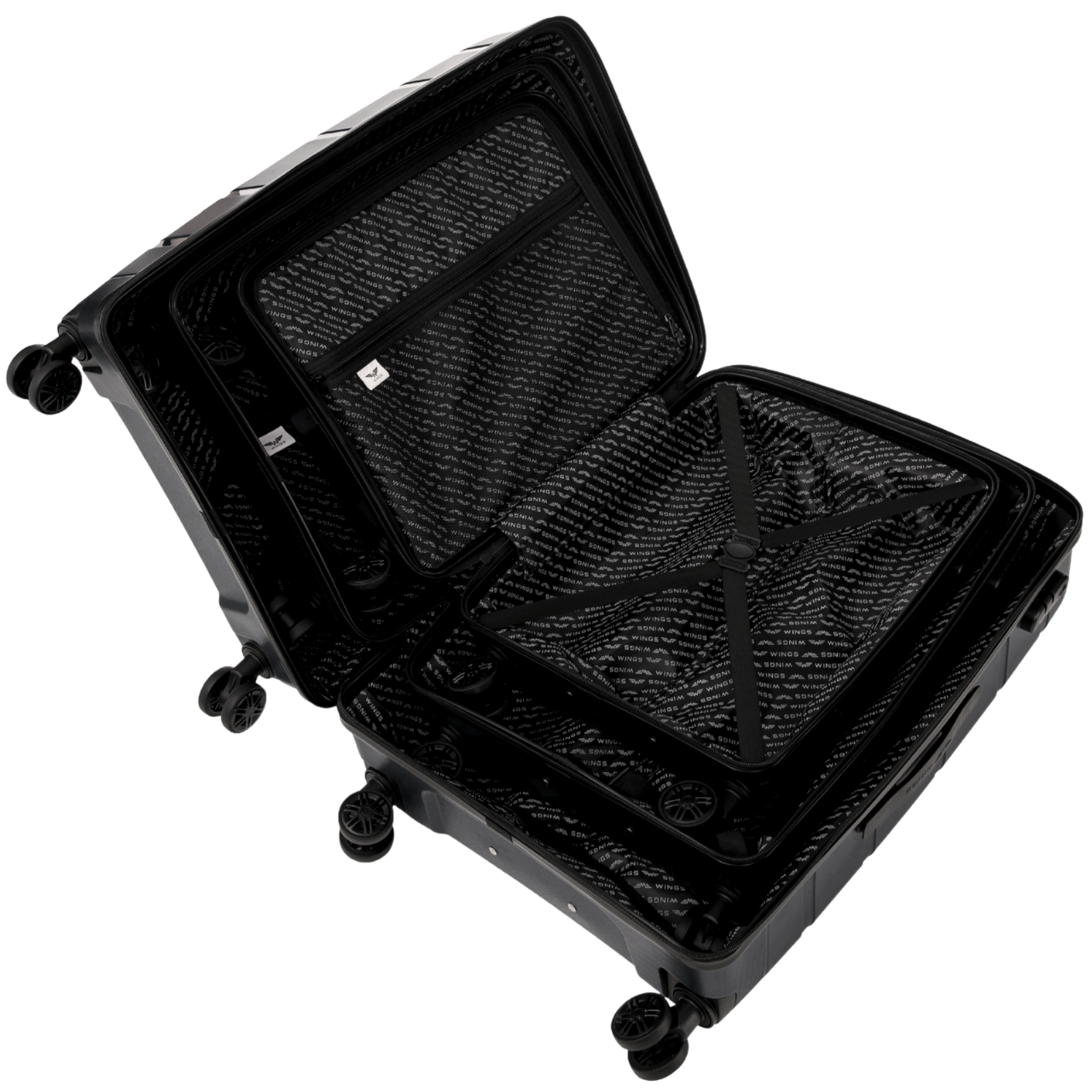 Stredný kufor Wings HAWFINCH polypropylén 24" ČIERNA