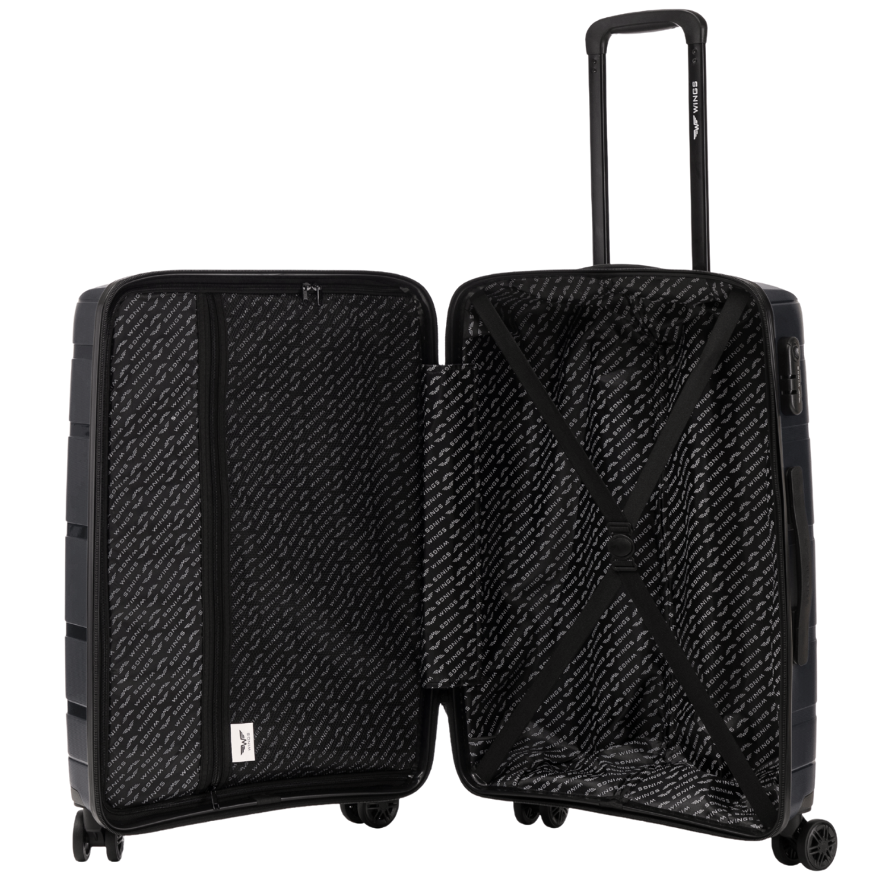 Stredný kufor Wings HAWFINCH polypropylén 24" ČIERNA