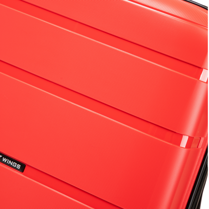 Set of 3 Wings HAWFINCH 3.0 polypropylene suitcases RED