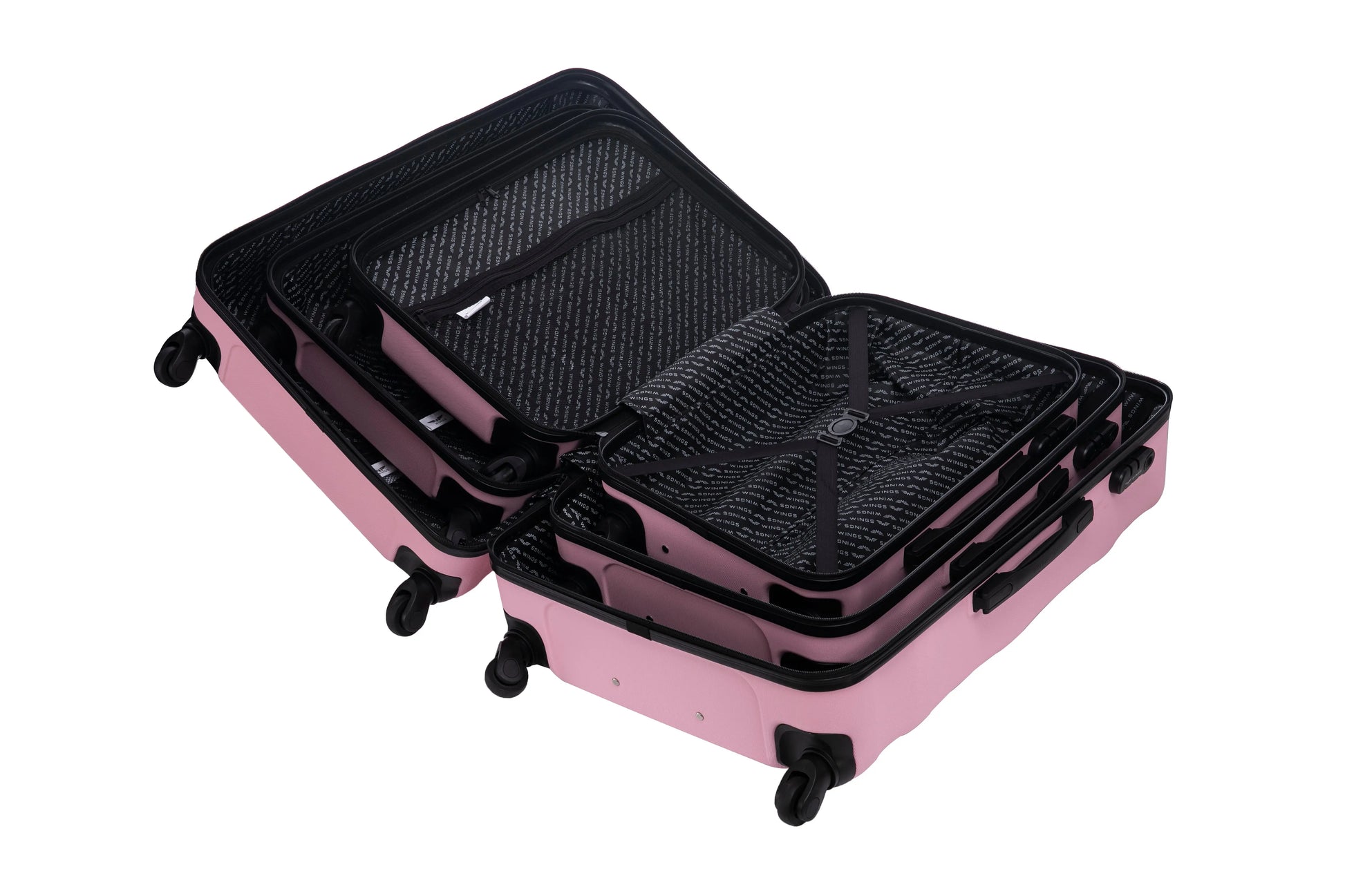 Komplet 3 WALIZEK Wings ABS+ VULTURE Pink VULTURE COLLECTION