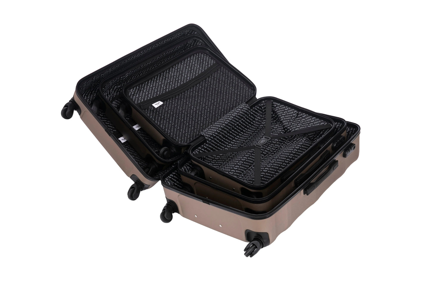 Komplet 3 WALIZEK Wings ABS+ VULTURE Champagne VULTURE COLLECTION