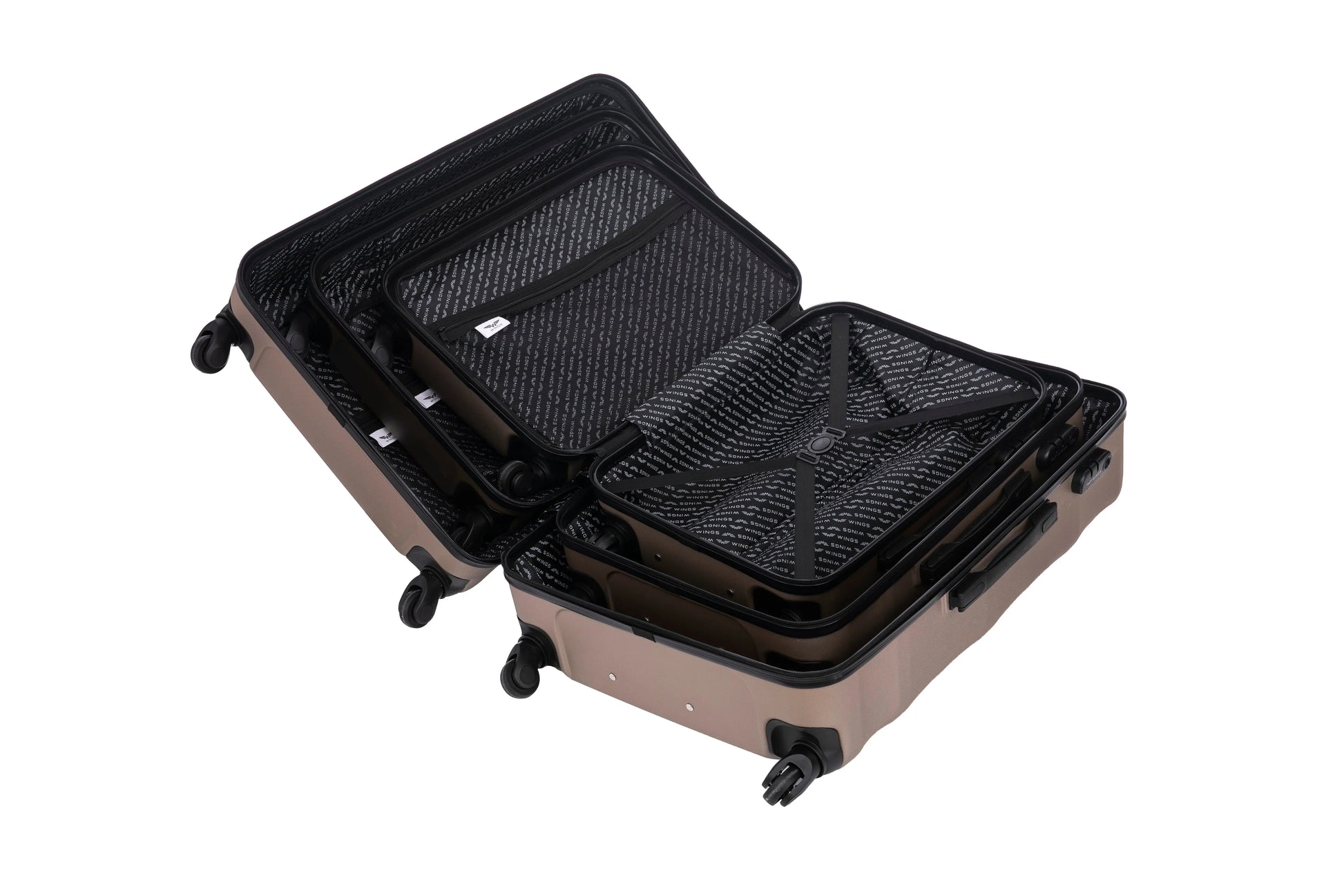 Komplet 3 WALIZEK Wings ABS+ VULTURE Champagne VULTURE COLLECTION