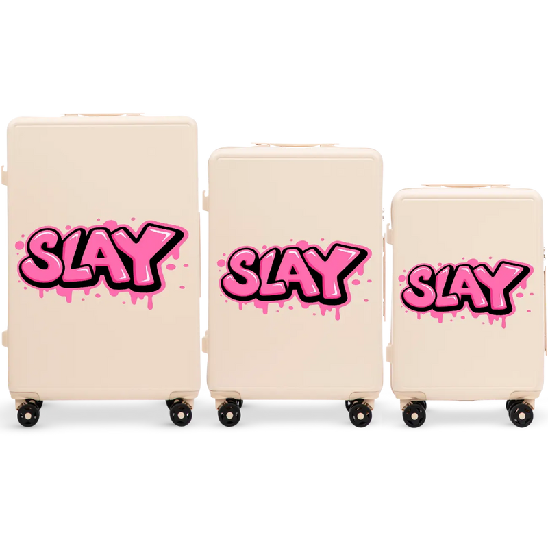 Set of 3 SUITCASES Wings ABS+ Customized DIRTY WHITE SLAY